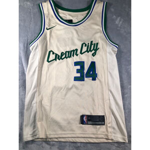 Nike Milwaukee Bucks 2019 Giannis Antetokounmpo Cream City Authentic Jersey L 44